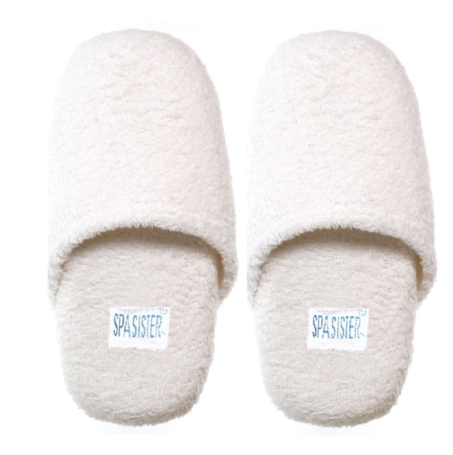 Spa Sister Luxury Terry Spa Slippers, White