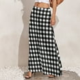 thumbnail image 4 of Black White Plaid Pants Checkerboard Print Trendy Wide Leg Pants Women Oversized Street Fashion Design Straight Trousers, 4 of 6