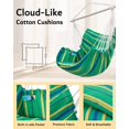 thumbnail image 3 of Hammock Chair Hanging Chair Swing Large Indoor with Anti-Slip Steel Spread Bar and Pocket-Max 500lbs-2 Cushions, Perfect for Bedroom,Outdoor,Patio, Porch,Backyard…, 3 of 6