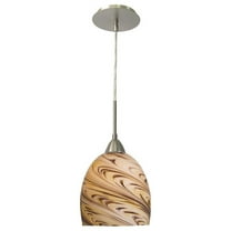 Woodbridge Lighting Art Glass 1-Light Mini-Pendant in Coast/Satin Nickel