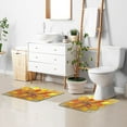 thumbnail image 6 of Toilet Rug Rectangle Bathroom Rugs Non-Slip Soft Plush Machine Washable Contour Bath Mat Yellow Red Floral Stained Glass 24x16, 6 of 9