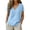 Light Blue, variant on MEICHEN Linen Shirts for Women Casual Cotton Spring Tops V Neck Summer Short Sleeve Shirt Vacation Casual Clothing