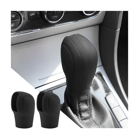 2 Pcs Car Gear Shift Knob Cover, Elastic Silicone Car Automatic Shift Protector Cover, Universal Anti-Slip Auto Knob Gear Stick Protector for Men Women, Vehicle Accessories