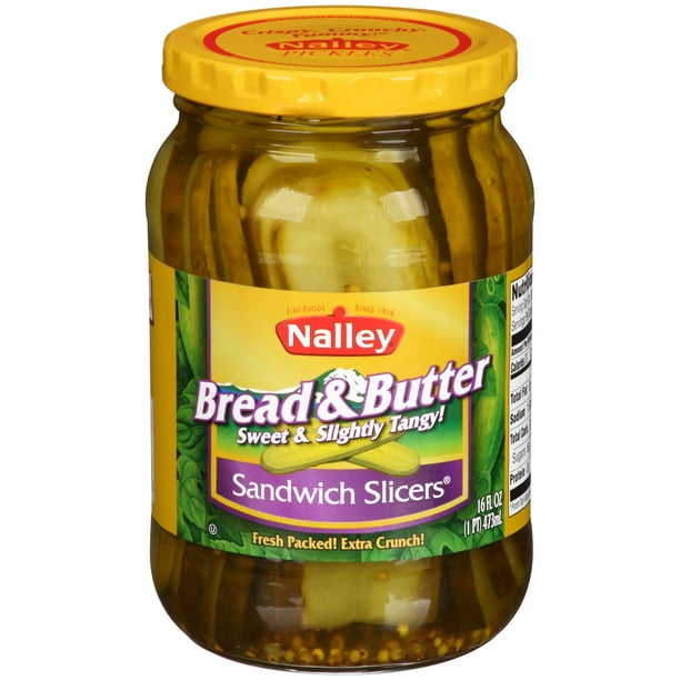 Nalley Sandwich Slicers Bread Butter Pickles 16 Fl Oz Jar Walmart Com
