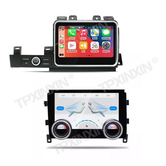 TPXINXIN 8 inch+9 inch Car Radio Navigation GPS For Nissan GT-R GTR R35 2007-2015 Android13 Autoradio Wireless Carplay Multimedia Head Unit AC Panel