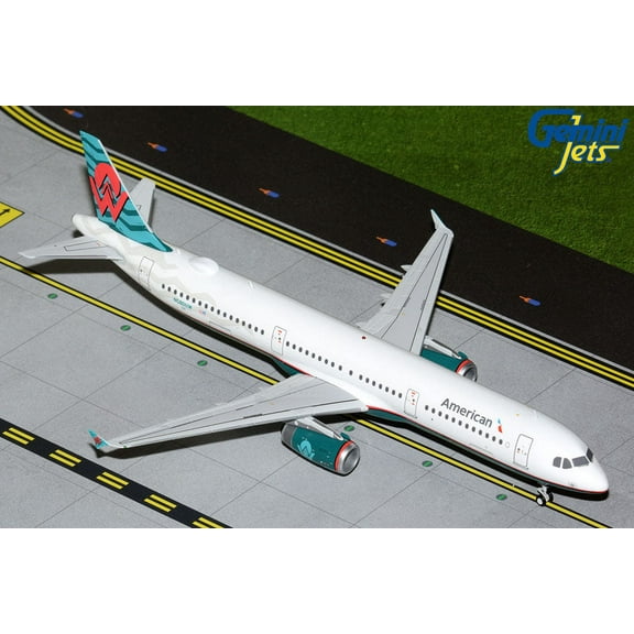 GeminiJets G2AAL1298 1-200 Scale Airbus A321 America West Heritage Livery N580UW with Tail Graphics Gemini 200 Series Diecast Airplane Model - White