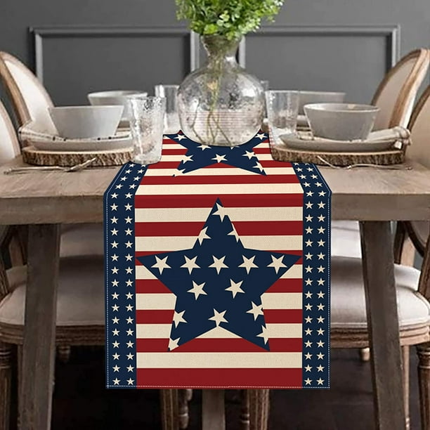 July Table Runner 13 X 72 Inches Patriotic Memorial Independence Day