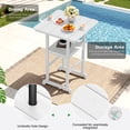 thumbnail image 4 of SERWALL Tall Adirondack Chairs and Table 5 Pieces Set, Adirondack Bar Height Chairs Set of 4 and Bar Table, Outdoor Barstools Set for Balcony, Poolside, Backyard, White, 4 of 9