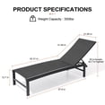 thumbnail image 7 of Crestlive Products Outdoor Chaise Lounge Chair, 5-Position Adjustable Patio Recliner, Black, 7 of 7
