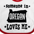 thumbnail image 4 of Inktastic Someone in Oregon Loves Me Gift Boys or Girls Baby Bib, 4 of 4