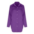 thumbnail image 6 of Sexlip Womens Patent Leather Zip Up Jacket Long Sleeve Design Waterproof Fabric Relaxed Silhouette for Night Out Looks Purple XL, 6 of 8