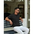 thumbnail image 3 of COOFANDY Mens Textured Polo Shirts Crochet Button Down Shirts Short Sleeve Collared Shirts, 3 of 5