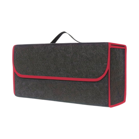 Yurqghjb Foldable Car Trunk Organizer, Premium Felt Cloth Cargo Storage Bin for SUV and Sedan,Red, 1 Pack