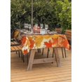 thumbnail image 4 of Rectangle Outdoor Tablecloth With Umbrella Hole And Zipper– Thanksgiving Autumn Waterproof Patio Table Cover for Party, Picnic, Backyard, 60"x102" , Red Maple Leaves Owl Fire Orange, 4 of 8