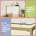 thumbnail image 3 of VASAGLE Entryway Table, Console Table, Tempered Glass Tabletop, Modern Sofa Table, Easy Assembly, with Adjustable Feet, for Living Room, Entryway, STeel,Pale Gold and Transparent, 3 of 6