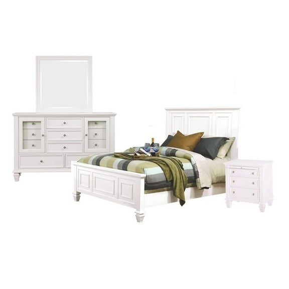 Sandy Beach Bedroom Set with High Headboard