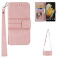 thumbnail image 1 of TECH CIRCLE Galaxy S22 Ultra 5G Phone Crossbody Handbag Case 6.8" with Stand Shoulder & Wrist Strap Card Slots Embossed PU Leather Soft TPU Folio Wallet Shockproof Cover for S22 Ultra 2022, Pink, 1 of 10