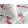 thumbnail image 3 of Ambesonne Flamingo Quilted Coverlet 3 Pcs, Lovers Kissing, King Size, Dark Coral White, 3 of 4