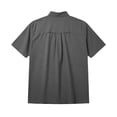 thumbnail image 7 of BUWTTED Shirts for Men with Double Chest Pockets Lightweight Short Sleeve Summer Breathable Button Down Hiking Travel Work Grey Shirt L, 7 of 7