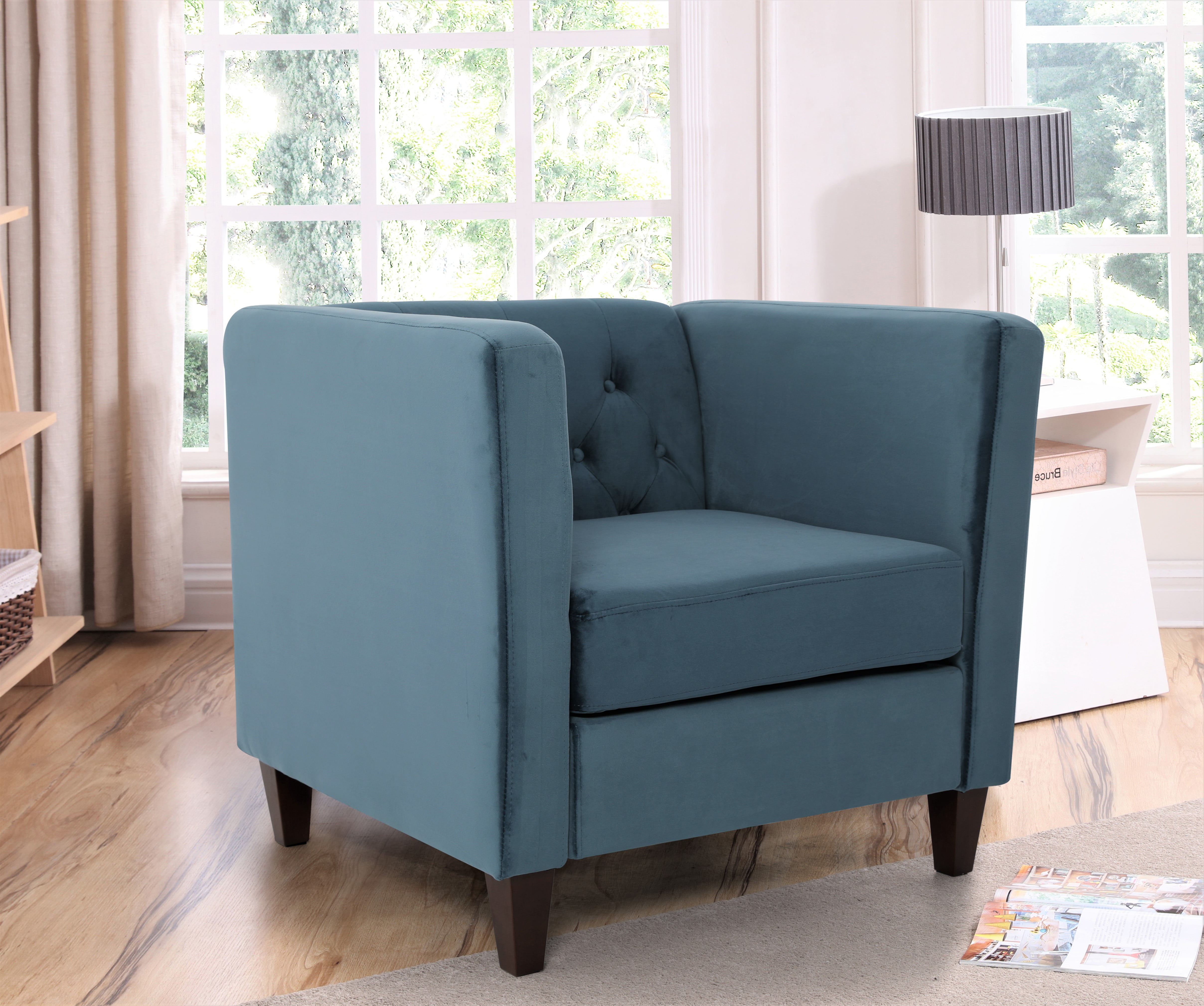 Lisette 33.07'' Velvet Square Arm Chair
