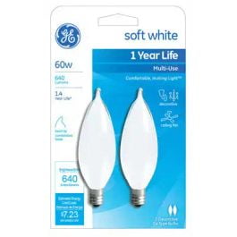 

4PC GE Lighting GE Lighting 66108 Ge 60w Frosted Bent Tip Bulb 2 Pack (Case of 4)