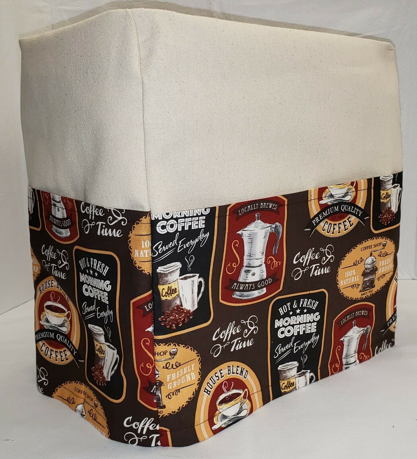 Canvas Morning Coffee Bread Machine Cover (Natural)