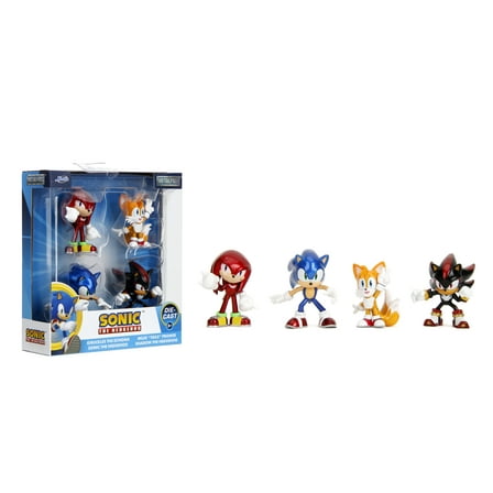 Jada Metalfigs Sonic the Hedgehog 4-Pack - Sonic, Tails, Knuckles, Shadow, 2.5” Die-Cast Figures - Wave 1, Ages 8