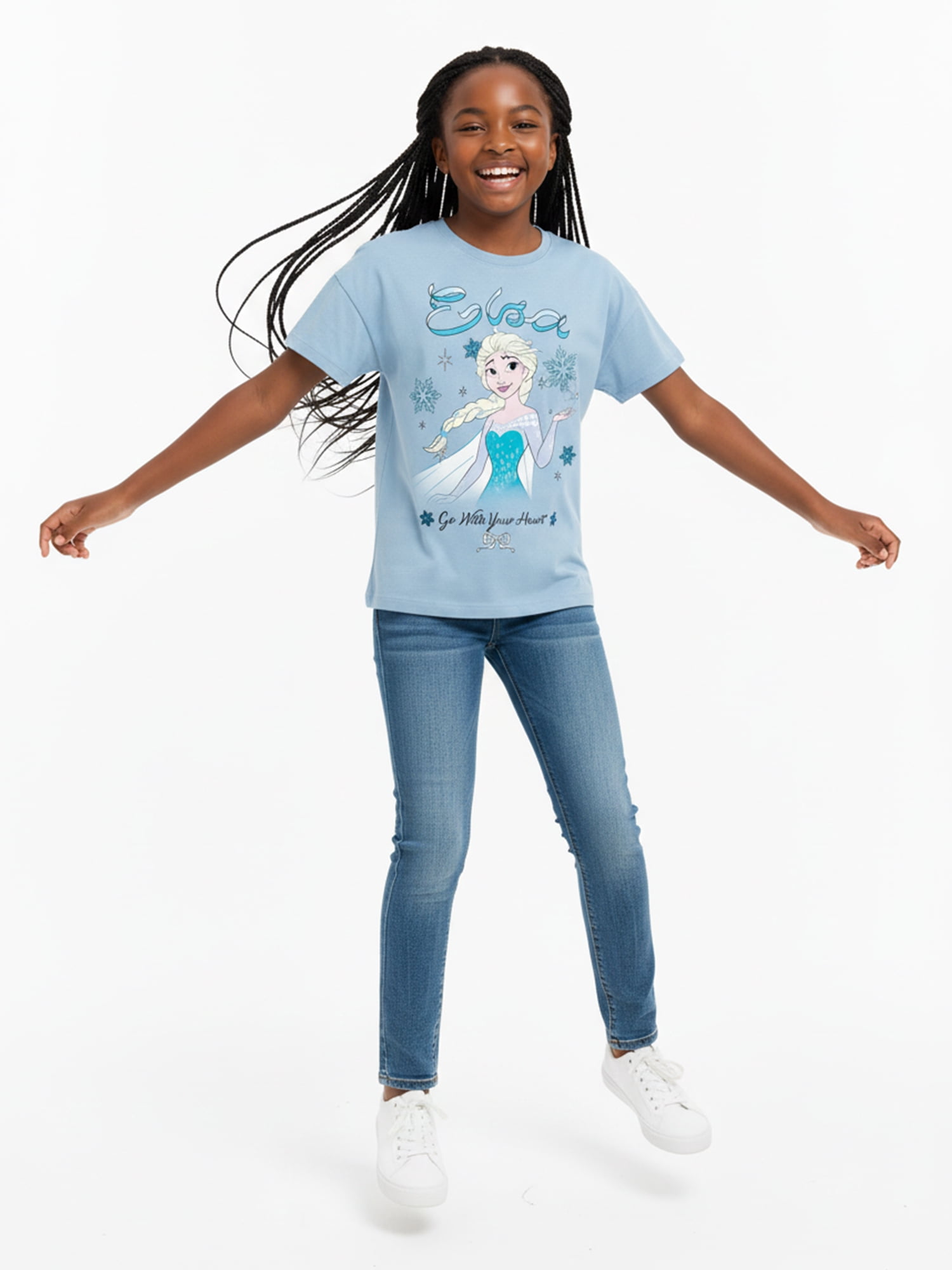 Disney Frozen Elsa Girls Short Sleeve Graphic T-Shirt, Sizes 4-16