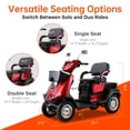 thumbnail image 4 of QEEKA 4-Wheel Mobility Scooter, 2-Seater Electric Scooter with Adjustable Seat, 500 lb Capacity, Red, 4 of 16