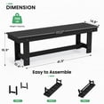thumbnail image 6 of SERWALL Outdoor Dining Sets for 6, 6-Piece Patio Dining Set with 1 Rectangular table, 4 HDPE Dining Chairs & 1 Dining Bench, Black, 6 of 6