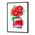 thumbnail image 3 of Designart 'Perfume Chanel Five With Red Flowers' Modern Framed Canvas Wall Art Print, 3 of 5