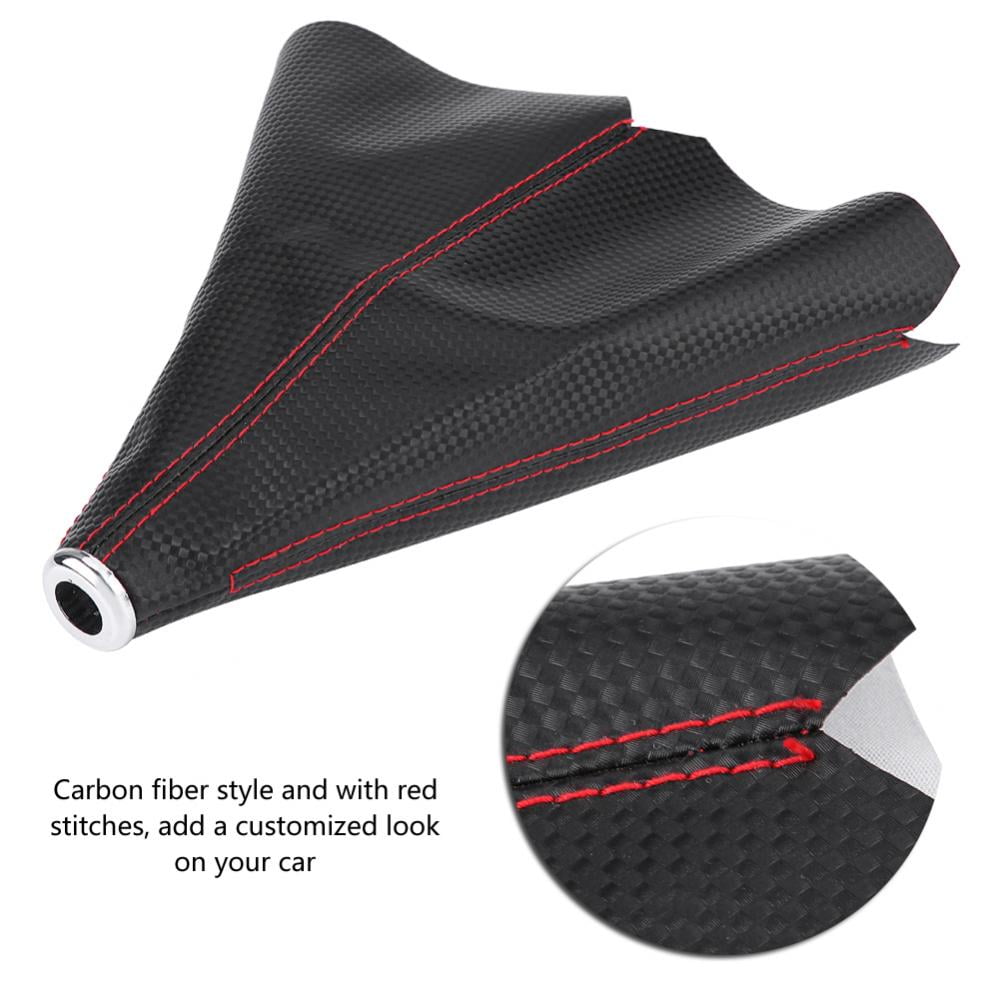 Gear Stick Gaiter Carbon Leather Red Stitching