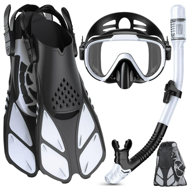 Juego de Equipo de Snorkel Ubekezele 4 en 1 para Adultos con Bolsa de Viaje