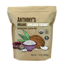 Anthony's Organic Shredded Coconut, 1.5 lb, Unsweetened, Gluten Free, Non GMO, Vegan, Keto Friendly