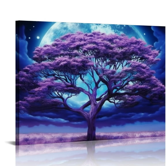 Nawypu Canvas Wall Art For Living Room Large Size Farmhouse Wall Decor For Bedroom Purple Tree Abstract Scenery Pictures Artwork Canvas Prints Office Decor Painting Dormitory Decor Modern Home