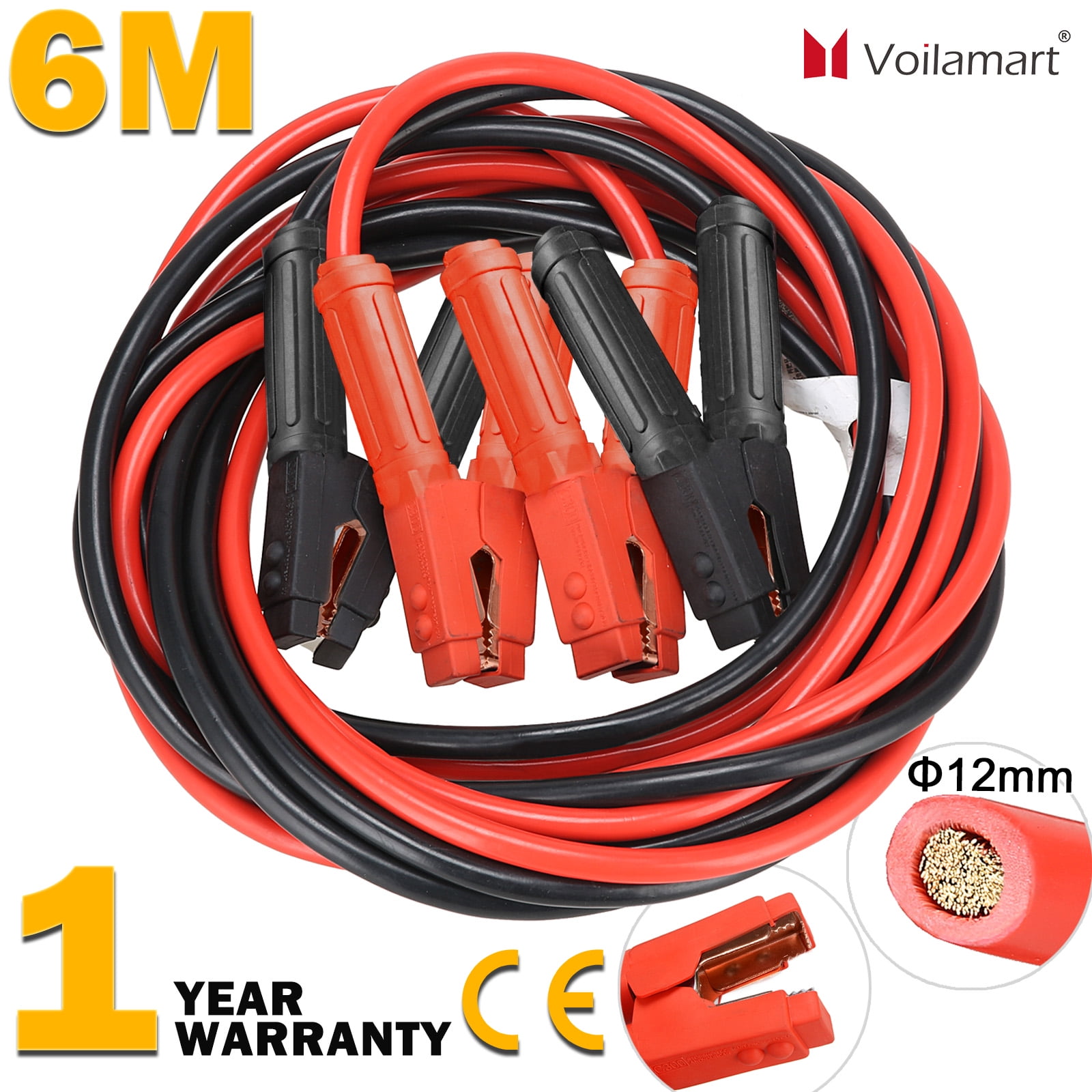 Heavy Duty Car Battery Cable Power Charger 200A Off-roads Vehicles Jumper Cable 