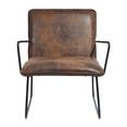 thumbnail image 3 of CRO Decor Metal Accent Leisure Chair with Suede Upholstery in Dark Brown, 3 of 8