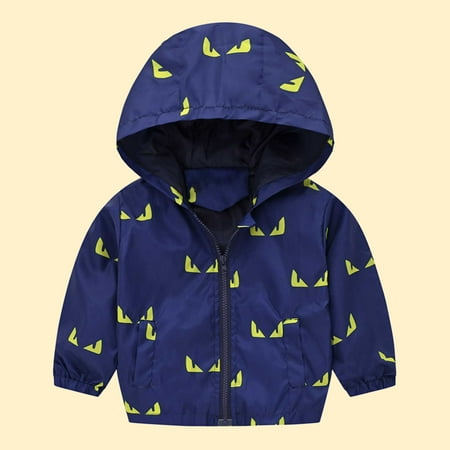 

jsaierl Toddler Kids Baby Boys Girls Fashion Cute Cartoon Flowers Car Pattern Windproof Jacket Hooded Coat