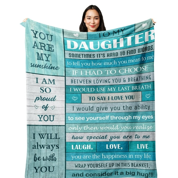 Manta POQUSH Daughter Gift de forro polar de franela, 152 x 127 cm