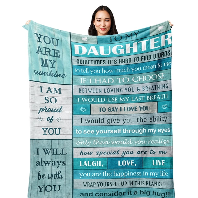 Manta POQUSH Daughter Gift de forro polar de franela, 152 x 127 cm