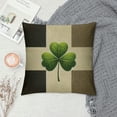 thumbnail image 2 of COMIO St Patricks Day Pillow Covers, Black Stripes Green Clover Throw Pillows Case,Shamrocks Spring Decorative Square Cushion Covers Farmhouse Outdoor Decor for Home Sofa Bed, 2 of 5