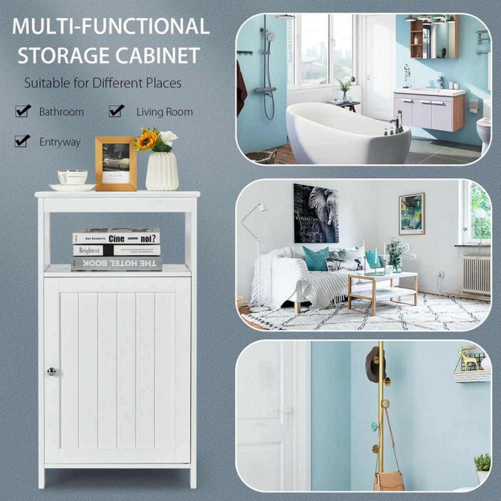 Finihen Bathroom Storage Cabinet, Bathroom Floor Cabinet, Bathroom Floor Cabinet with Adjustable Shelf, for Bathroom, Living Room, Bedroom, Kitchen, White Finihen Bathroom Storage Cabinet, Bathroom Floor Cabinet, Bathroom Floor Cabinet with Adjustable Shelf, for Bathroom, Living Room, Bedroom, Kitchen, White