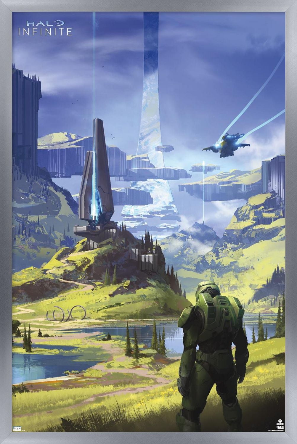 Halo Infinite - Master Chief Valley Wall Poster, 14.725" x 22.375" Framed