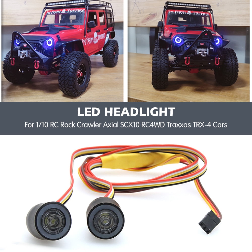 Details about   LED Headlights Angel Eyes with 12 Modes fr 1/10 RC Rock Crawler Axial SCX10 Cars