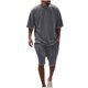 thumbnail image 1 of Camisas de Manga Larga para Hombres Casual Color Sólido Cuello Redondo Set de Blusa, Moda de Manga Corta para Invierno Primavera, 1 of 8