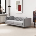 thumbnail image 3 of Lana Living Room Tufted Velvet Upholstered Couch in Light Gray, 3 of 6
