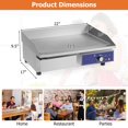 thumbnail image 3 of Costway 22'' Commercial Electric Griddle 110V 2000W Flat Top Countertop Grill 122℉-572℉, 3 of 10