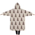 thumbnail image 2 of Oversized Wearable Blanket Hoodie,Brown Christmas Tree Pattern Sherpa Blanket Hoodie with Super Pockets,Super Warm Fuzzy Pullover for Women & Men, 2 of 6