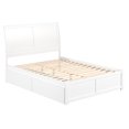 thumbnail image 4 of Lit Plateforme Grand en Bois Portland avec Pied de Lit et 2 Tiroirs de Rangement, Blanc, 4 of 18