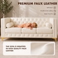 thumbnail image 5 of ChenyueFurn 78.5" Faux Leather 3-Seater Sofa with Gold Legs,White, 5 of 11